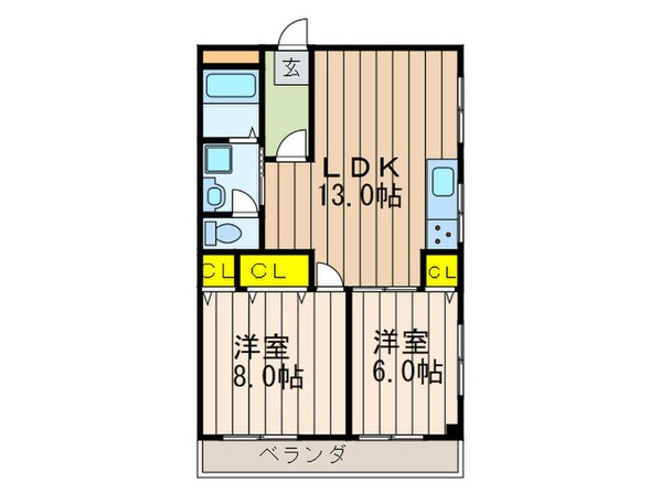 レオハイム東山の物件間取画像